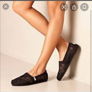 Black crochet toms